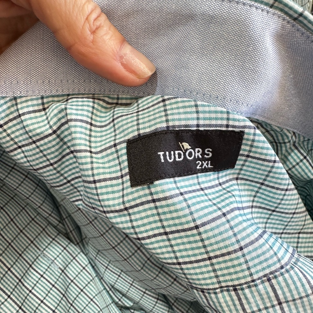Tudor Men's Green Checkered Dress Shirt